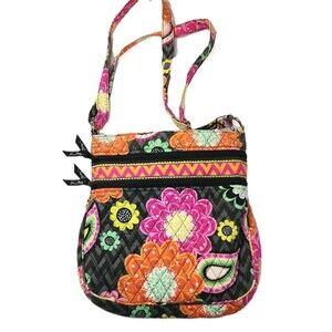 Vera Bradley Crossbody Bag Purse Ziggy Zinnia Floral Quilted Travel Handbang